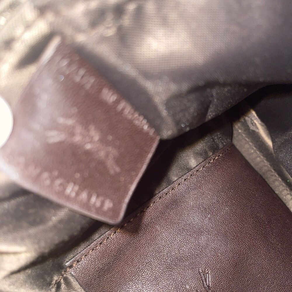 Longchamp Paris Leather Brown Handbag Tote Bag Satchel Purse Classic Preppy See - Picture 16 of 16